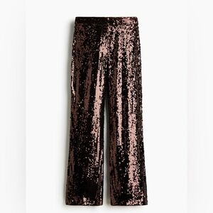 H&M Sparkling Brown Sequin Trousers